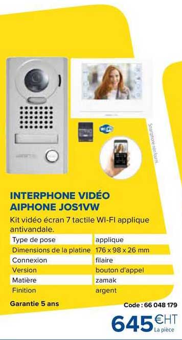 interphone vidéo aiphone jos1vw