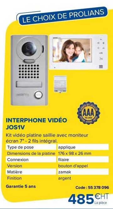 interphone vidéo jos1v