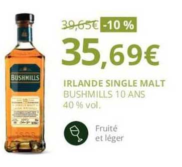 irlande single malt bushmills 10 ans -10%