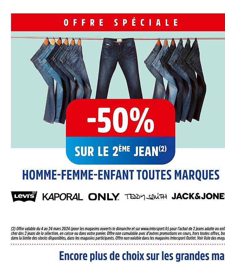 jean homme-femme-enfant levi's kaporal, only, teddy smith, jack&jones