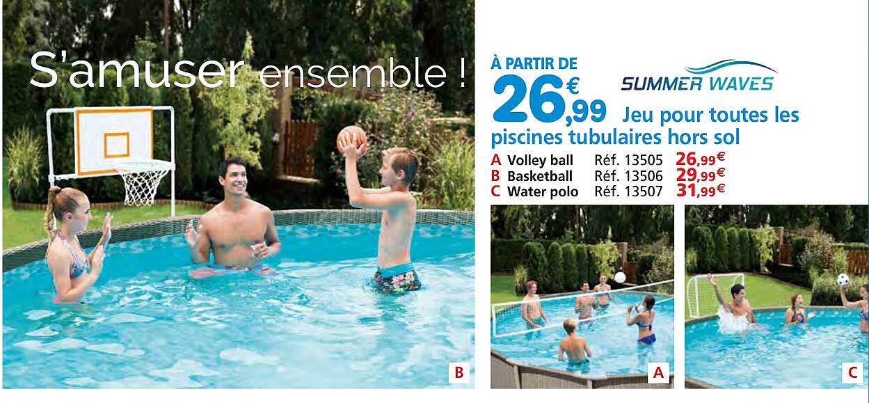 jeu pour toutes les piscines tubulaires hors sol summer waves