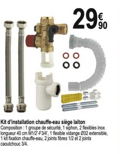 kit d'installation chauffe-eau siège laiton