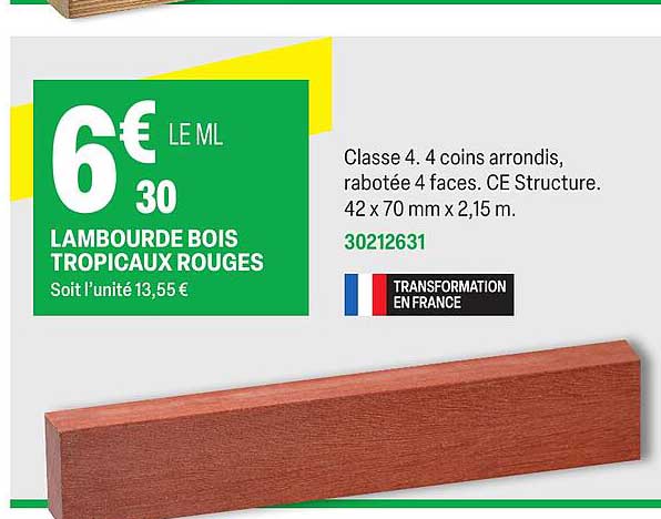 lambourde bois tropicaux rouges