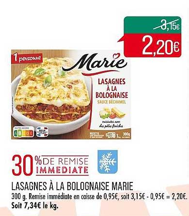 Lasagnes à La Bolognaise Marie