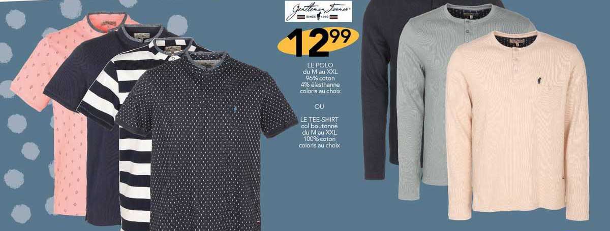 le polo du m au xxl ou le tee-shirt col boutonné