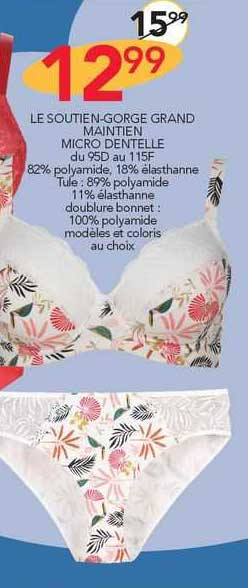 le soutien-gorge grand maintien micro dentelle
