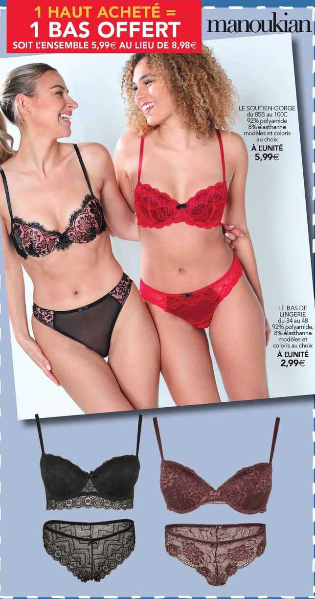 le soutien gorge manoukian, le bas de lingerie manoukian
