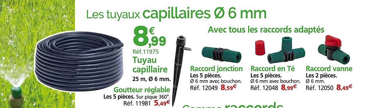 les tuyaux capillaires ø 6 mm