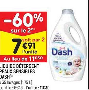 liquide détergent peaux sensibles dash