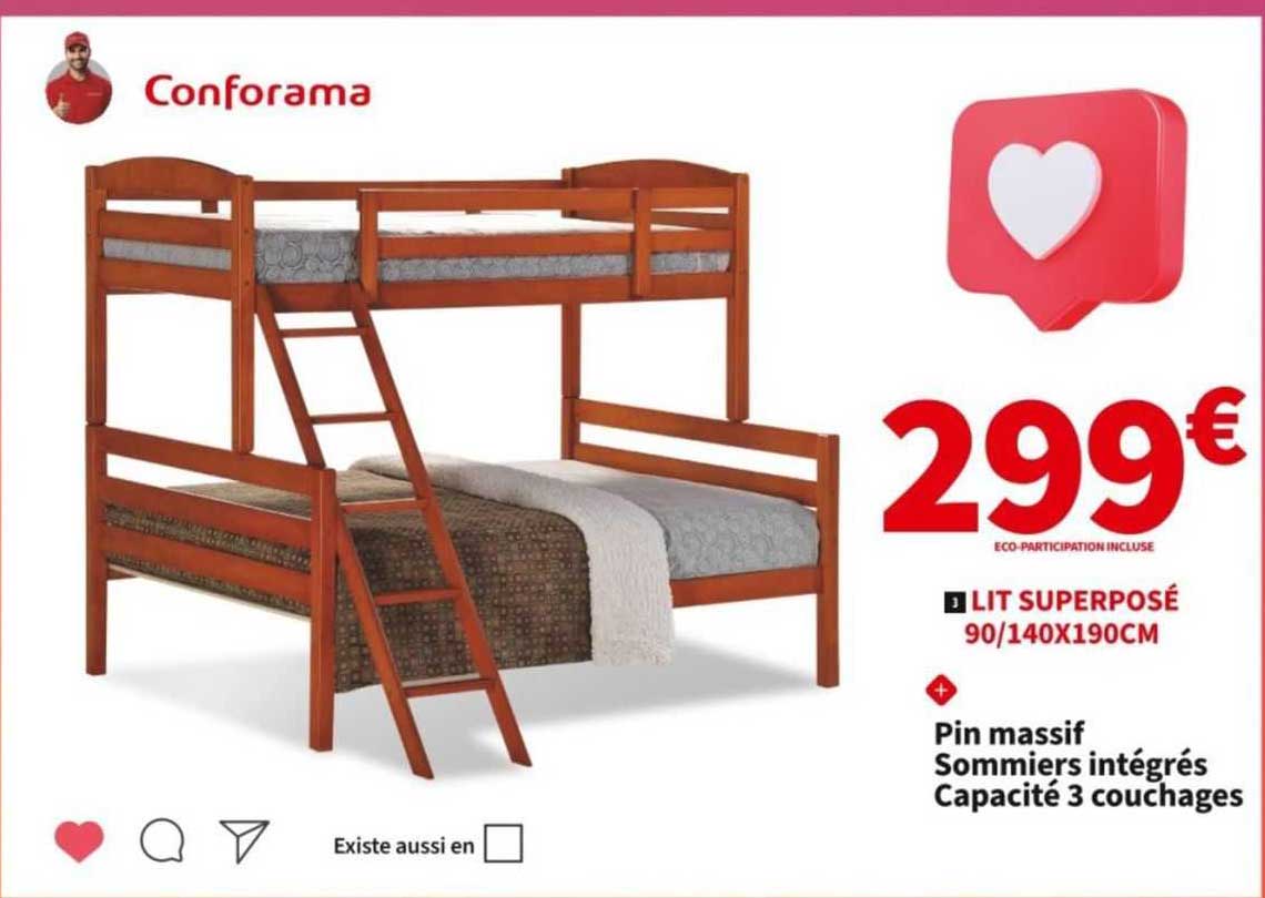 lit superposé 90/140 x 190 cm