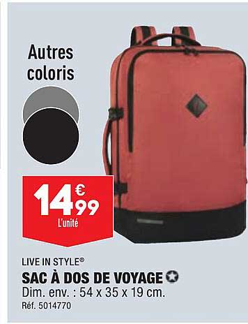 live in style sac à dos de voyage