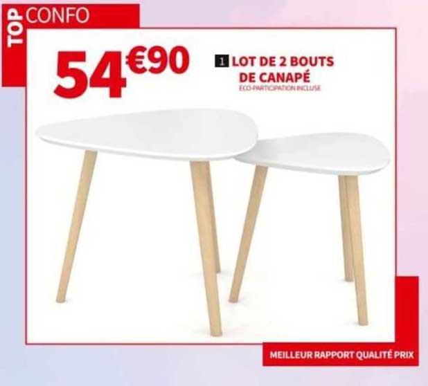 lot de 2 bouts de canapé