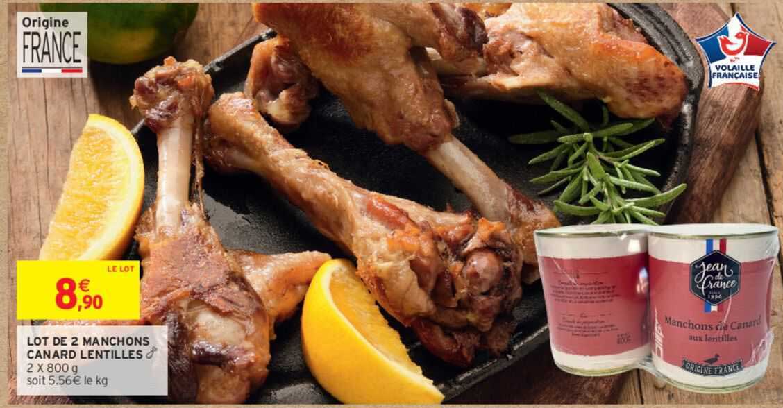 Lot De 2 Manchons Canard Lentilles