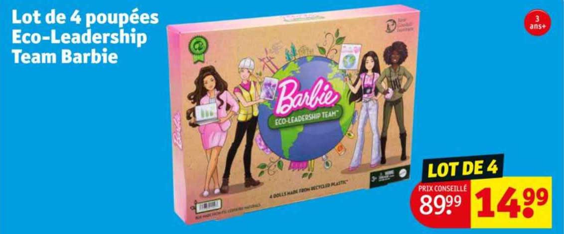 Lot De 4 Poupées éco-leadership Team Barbie