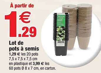 lot de pots à semis
