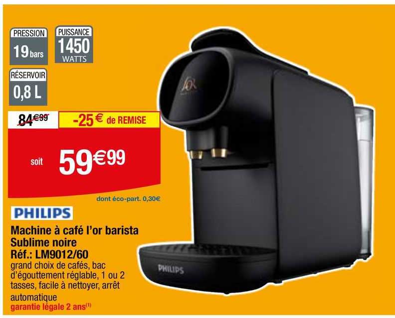 machine à café l'or barista sublime noir philips