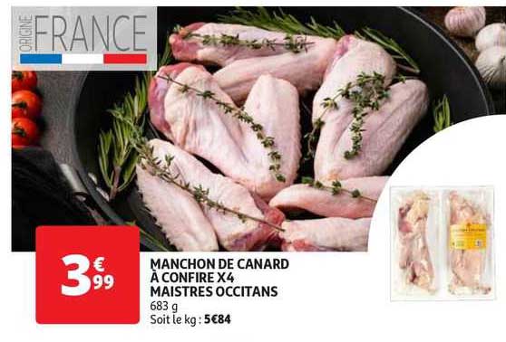 manchon de canard à confire x4 maistres occitans