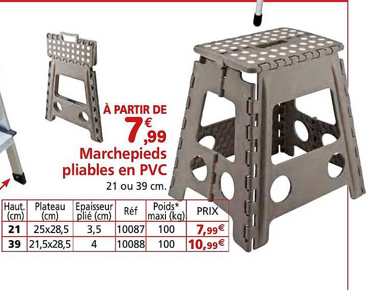 marchepieds pliables en pvc