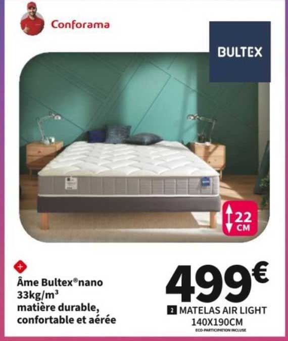 Matelas Air Light 140 X 190 Cm Bultex