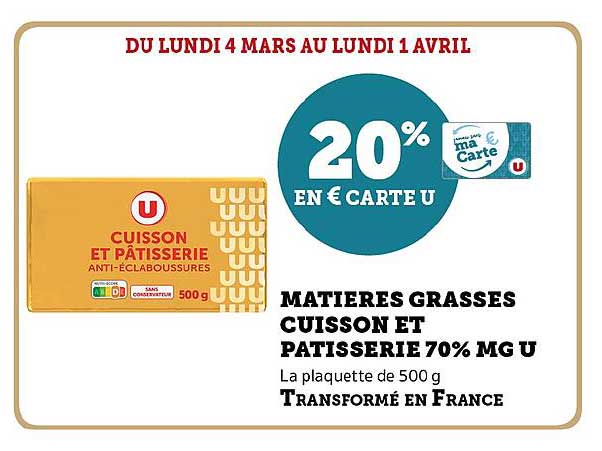 matières grasses cuisson et pâtisserie 70% mg u