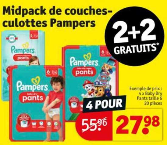 midpack de couches-culottes  pampers