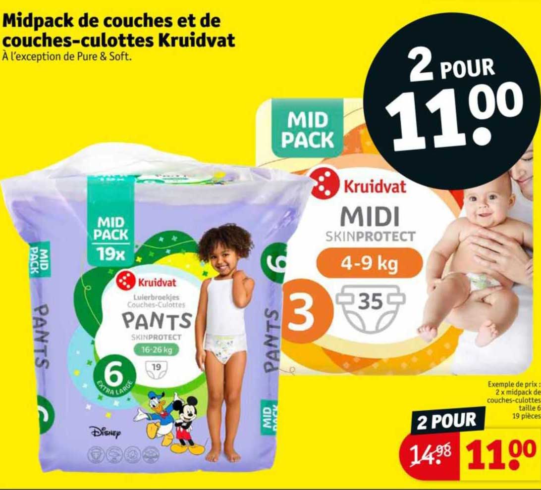 midpack de couches et de couches-culottes kruidvat