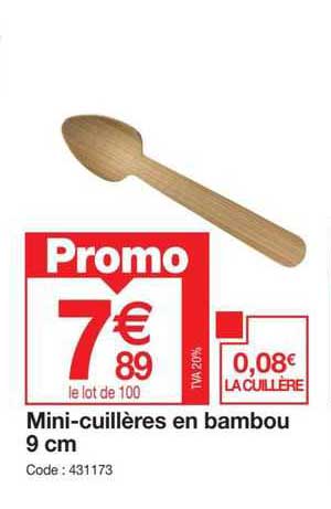 mini-cuillères en bambou 9 cm