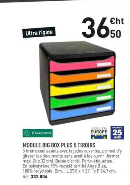 module big box plus 5 tiroirs exacompta