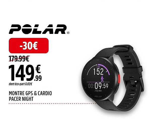 montre gps & cardio pacer night polar
