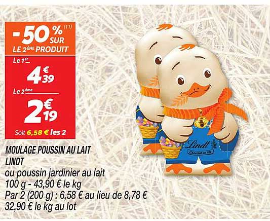 moulage poussin au lait lindt