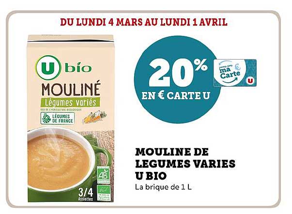 mouline de légumes variés u bio