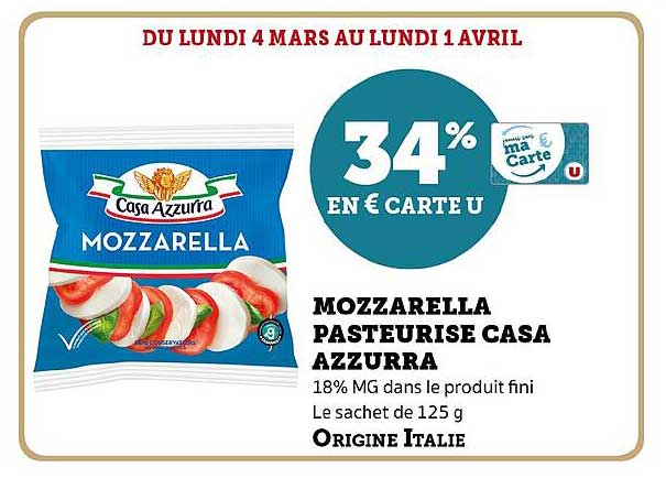 Mozzarella Pasteurisé Casa Azzurra