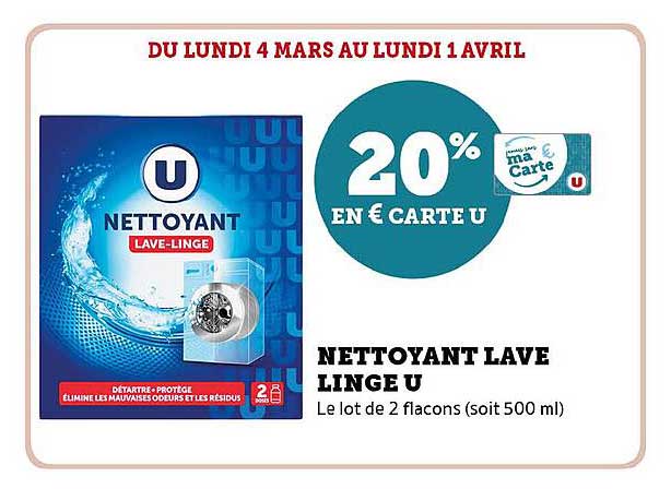 nettoyant lave linge u
