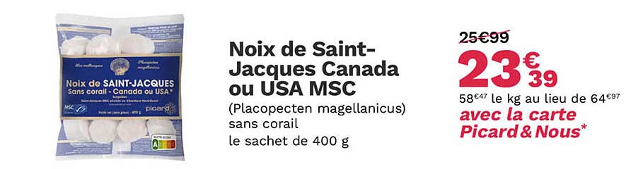 Noix De Saint-jacques Canada Ou Usa Msc