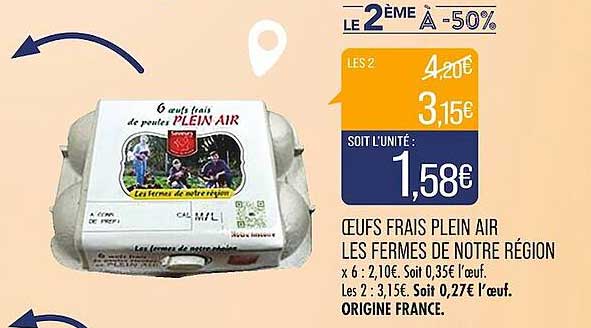 œufs frais plein air les fermes de notre région