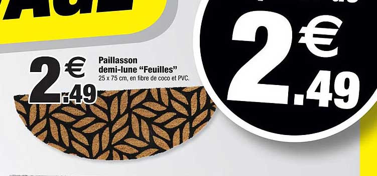 paillasson demi-lune "feuilles"