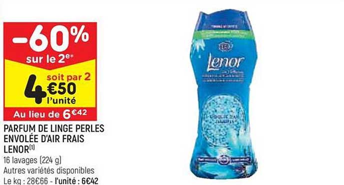parfum de linge perles envolée d'air frais lenor