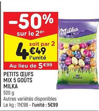 petits œufs mix 5 goûts milka