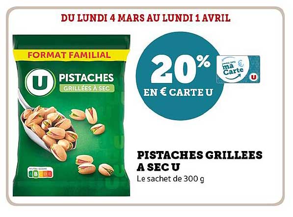 Pistaches Grillées à Sec U