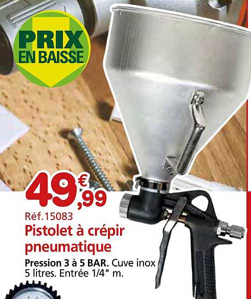 pistolet à crépir pneumatique