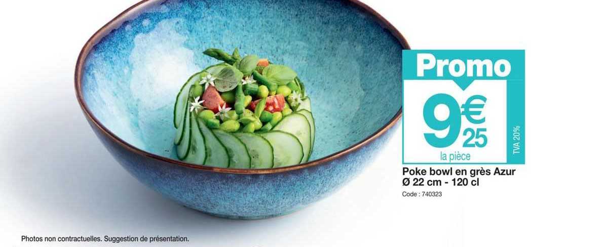 poke bowl en grès azur ø 22 cm - 120 cl