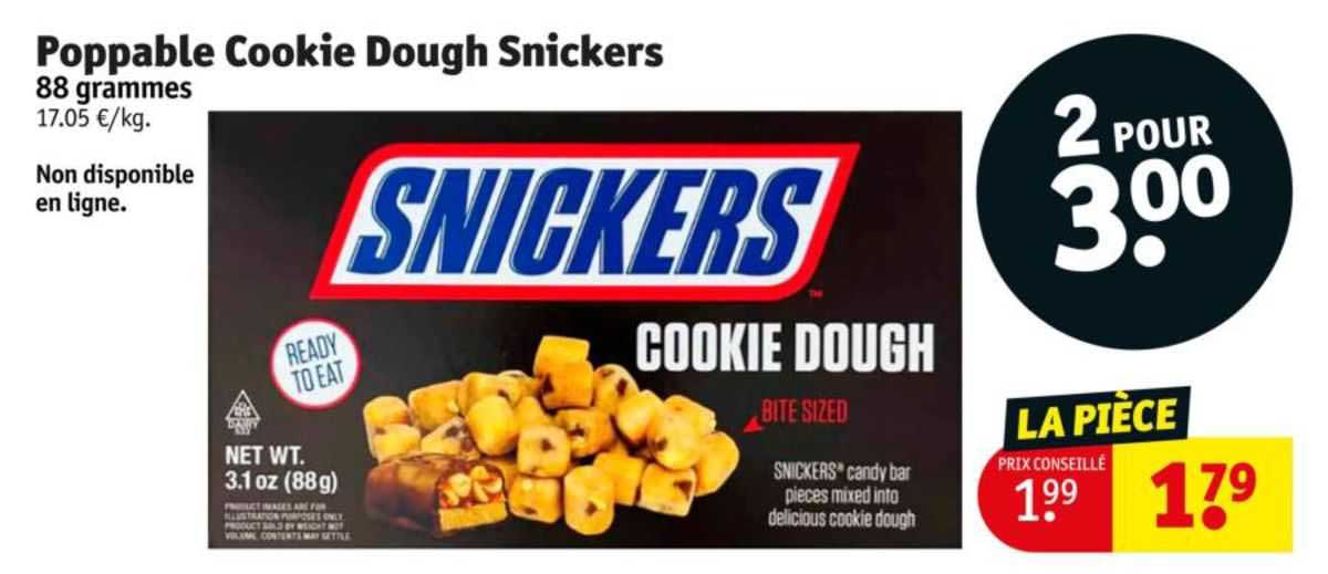 poppable cookie dough snickers