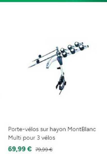 porte-vélos sur hayon montblanc multi pour 3 vélos