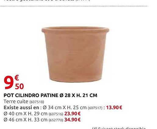 pot cilindro patine ø28 x h. 21 cm