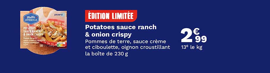 potatoes sauce ranch & onion crispy