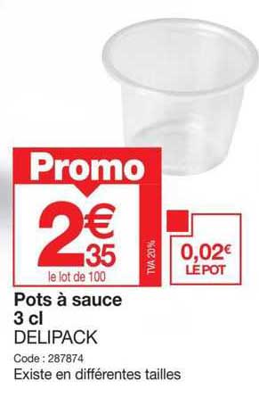 pots à sauce 3 cl delipack