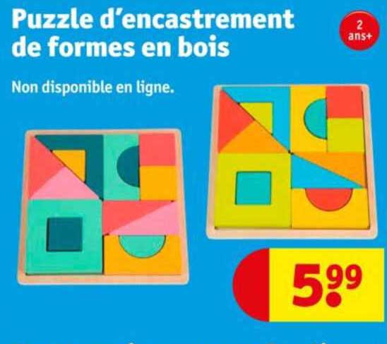 puzzle d'encastrement de formes en bois
