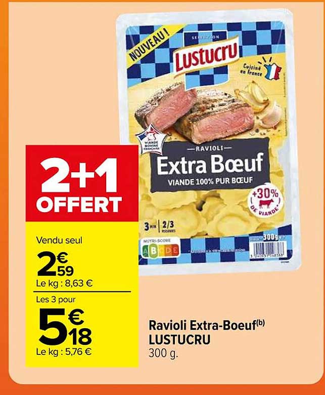 Ravioli Extra-bœuf Lustucru