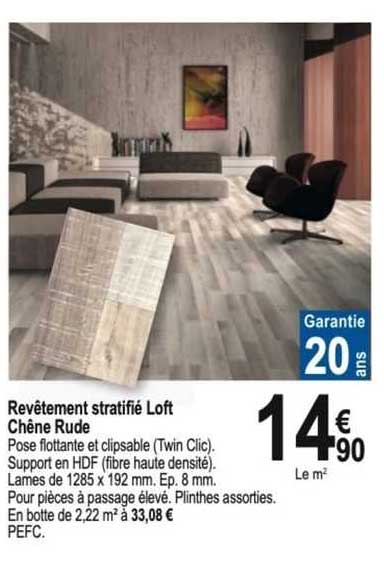 revêtement stratifié loft chêne rude