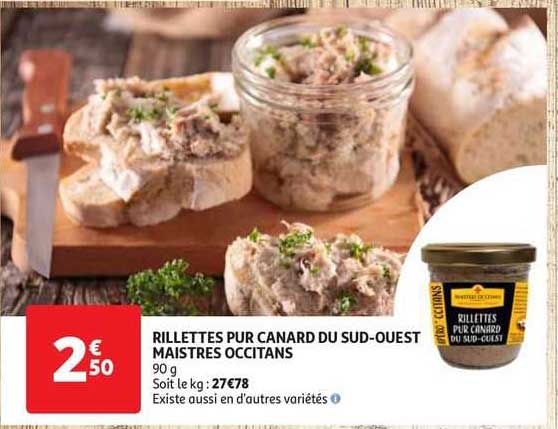 rillettes pur canard du sud-ouest maistres occitans